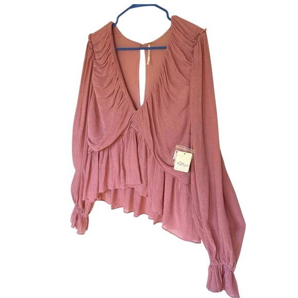 Free People NWT Daia Blouse Mountain Flower Medium Romantic Feminine - Picture 7 of 14